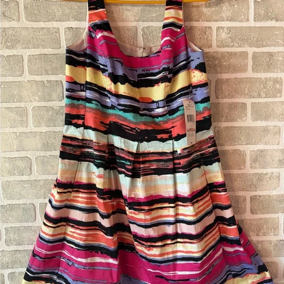 Black Label NWT Colorful Striped Sleeveless Dress - Picture 2 of 8